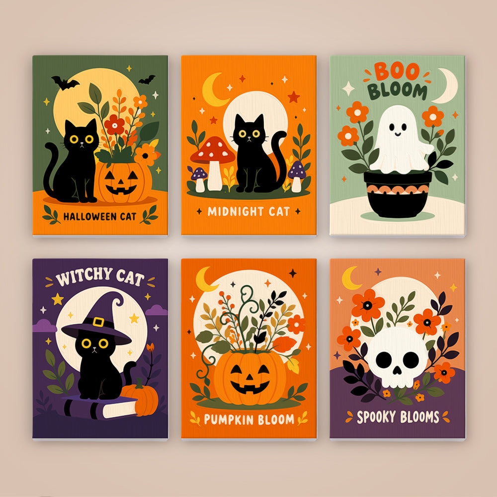 Skull and Pumpkin Spooky Blooms mini paint by numbers – image 8