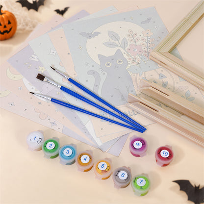 Skull and Pumpkin Spooky Blooms mini paint by numbers – image 11