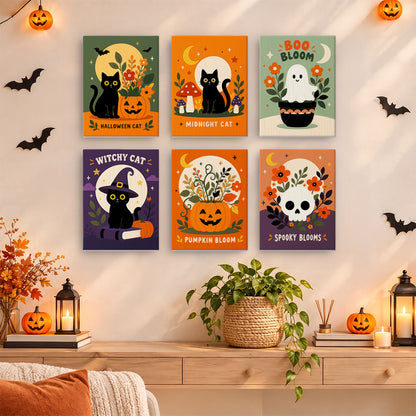 Skull and Pumpkin Spooky Blooms mini paint by numbers – image 14