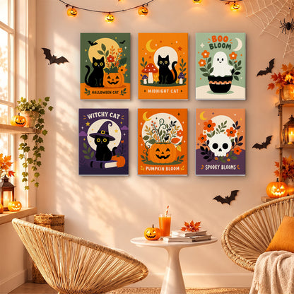 Skull and Pumpkin Spooky Blooms mini paint by numbers – image 16
