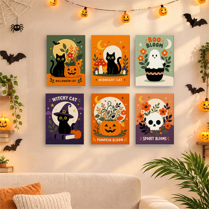 Skull and Pumpkin Spooky Blooms mini paint by numbers – image 17