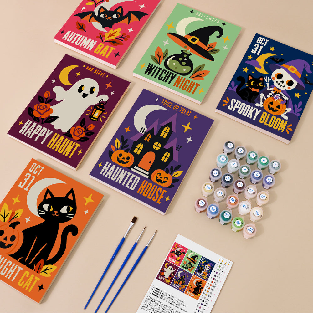 Autumn Bat and Happy Haunt mini paint by numbers – image 1