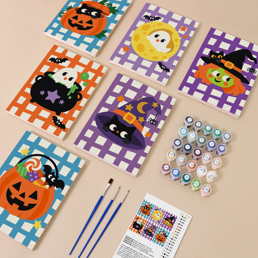 Gingham Check Halloween Cuties mini paint by numbers – image 1