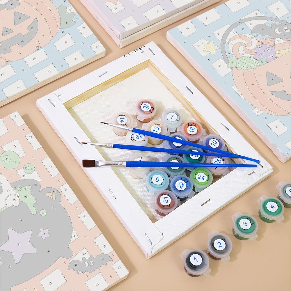 Gingham Check Halloween Cuties mini paint by numbers – image 2