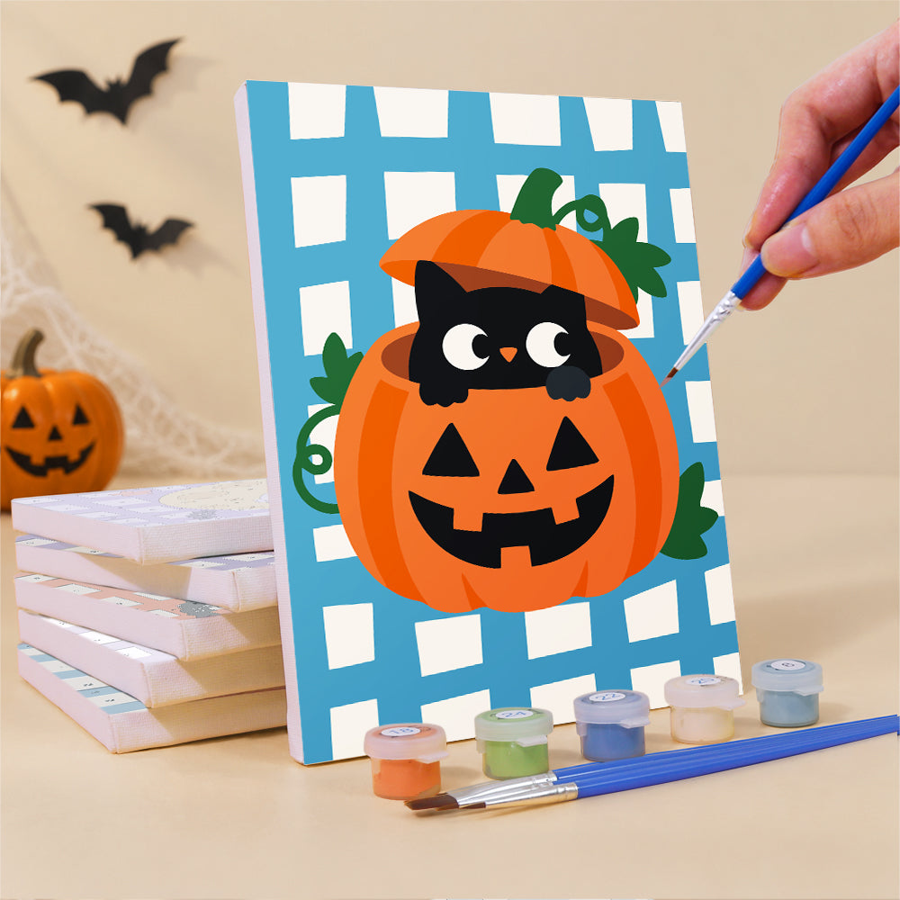 Gingham Check Halloween Cuties mini paint by numbers – image 3