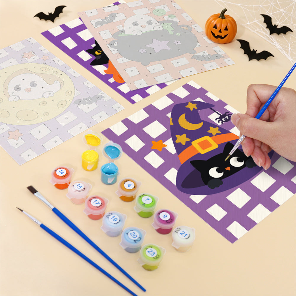Gingham Check Halloween Cuties mini paint by numbers – image 12