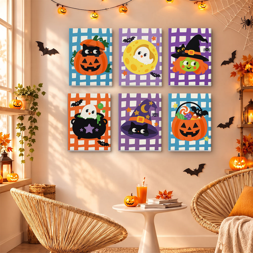 Gingham Check Halloween Cuties mini paint by numbers – image 16