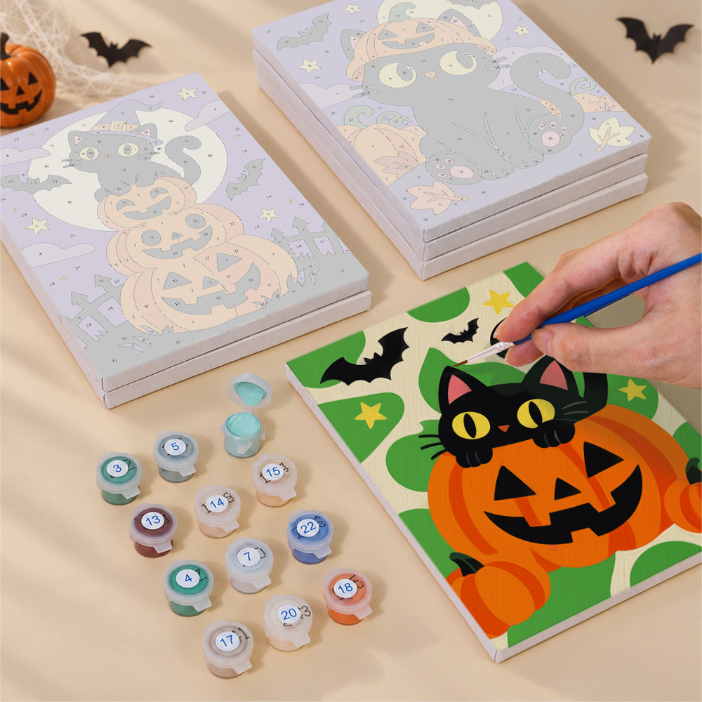 Black Cat and Pumpkin mini paint by numbers – image 4