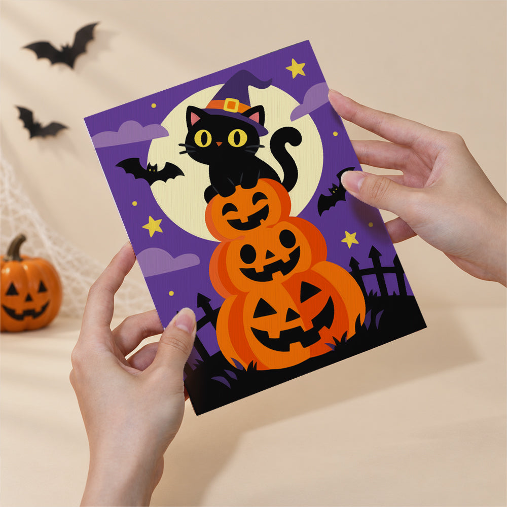 Black Cat and Pumpkin mini paint by numbers – image 6