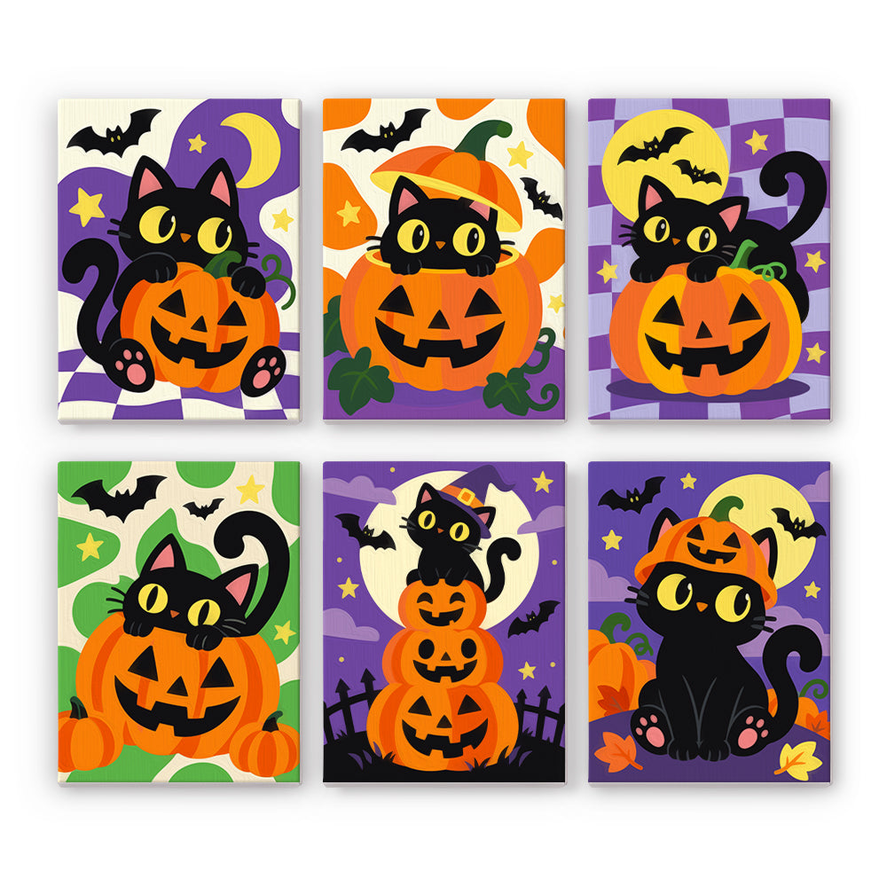 Black Cat and Pumpkin mini paint by numbers – image 7