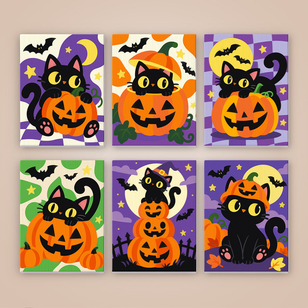 Black Cat and Pumpkin mini paint by numbers – image 8