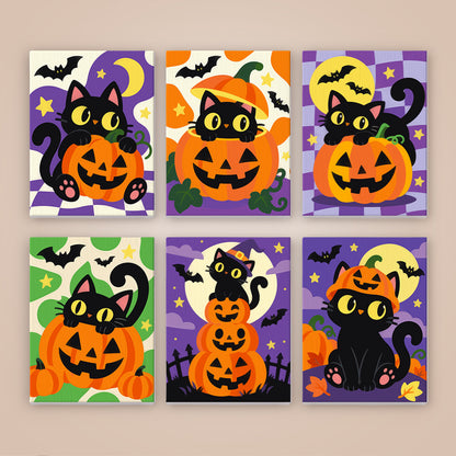 Black Cat and Pumpkin mini paint by numbers – image 8