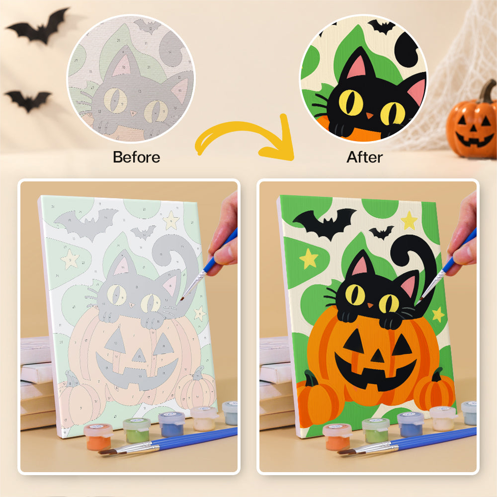 Black Cat and Pumpkin mini paint by numbers – image 10
