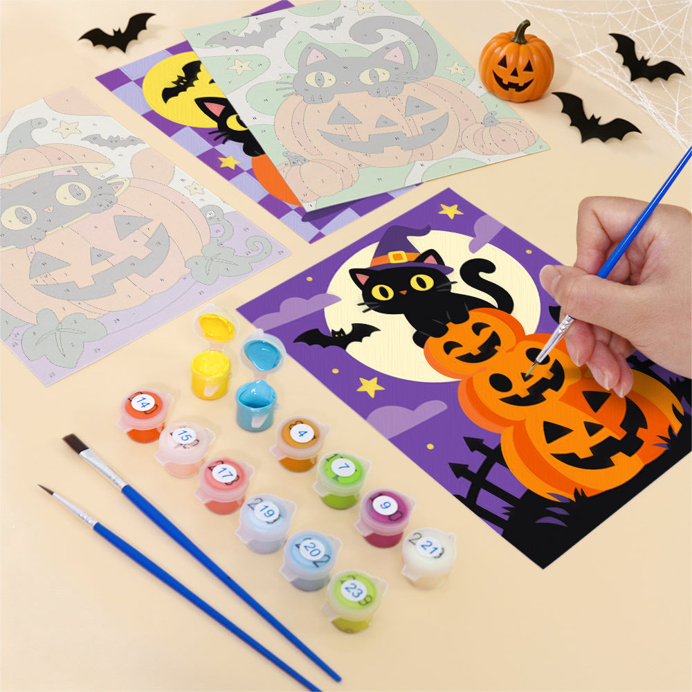 Black Cat and Pumpkin mini paint by numbers – image 12