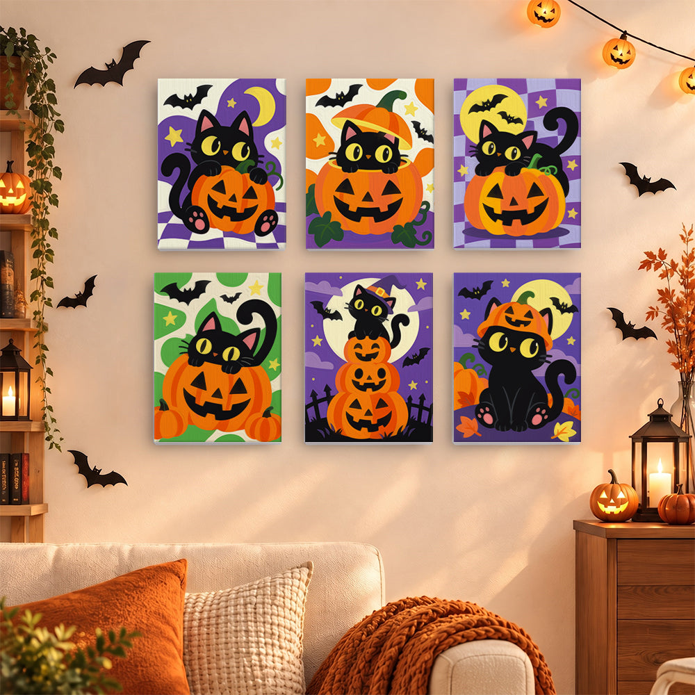 Black Cat and Pumpkin mini paint by numbers – image 15