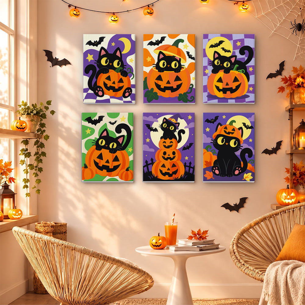 Black Cat and Pumpkin mini paint by numbers – image 16
