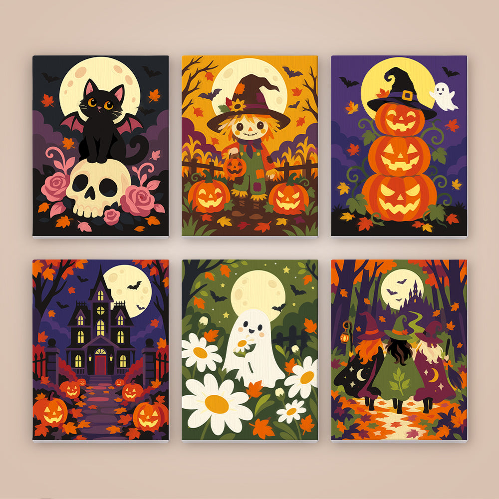 Daisy Ghost and Pumpkin Tower mini paint by numbers – image 8