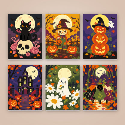 Daisy Ghost and Pumpkin Tower mini paint by numbers – image 8