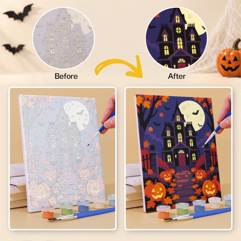 Daisy Ghost and Pumpkin Tower mini paint by numbers – image 10