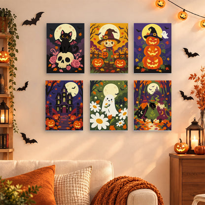 Daisy Ghost and Pumpkin Tower mini paint by numbers – image 15