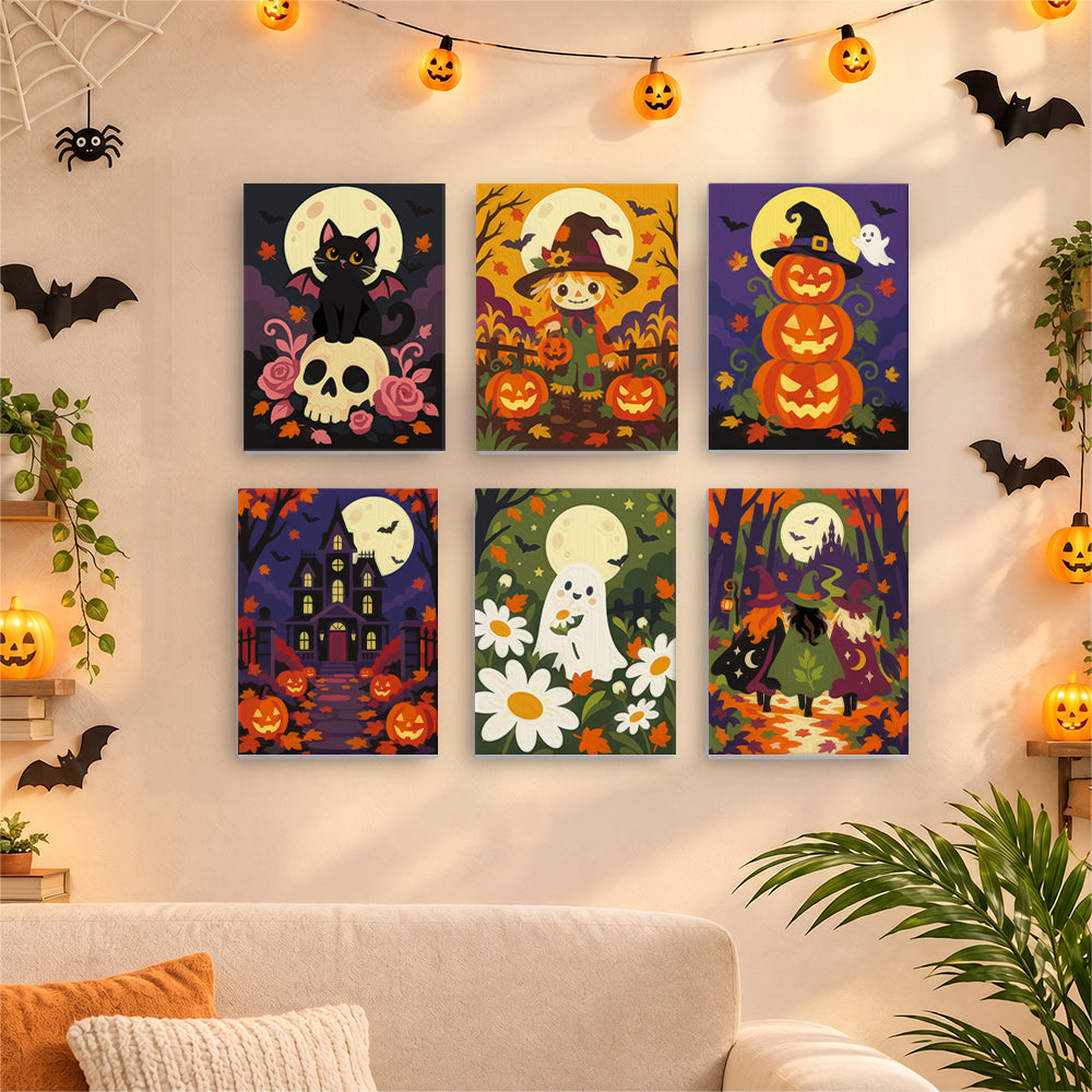 Daisy Ghost and Pumpkin Tower mini paint by numbers – image 17