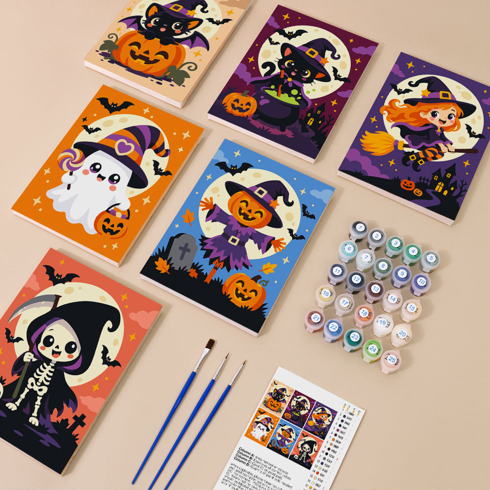 Cute Moonlit Halloween mini paint by numbers – image 1