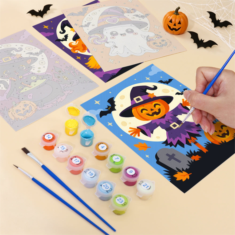Cute Moonlit Halloween mini paint by numbers – image 12