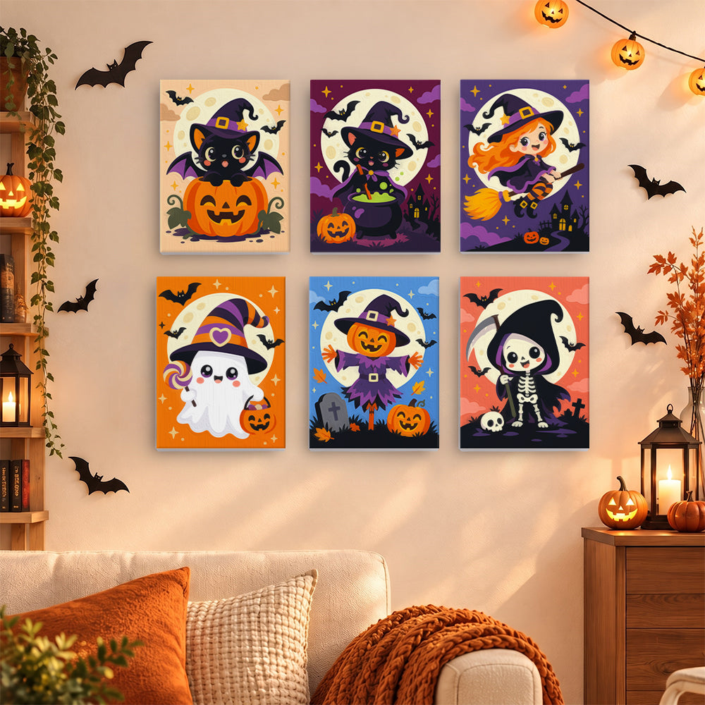 Cute Moonlit Halloween mini paint by numbers – image 15