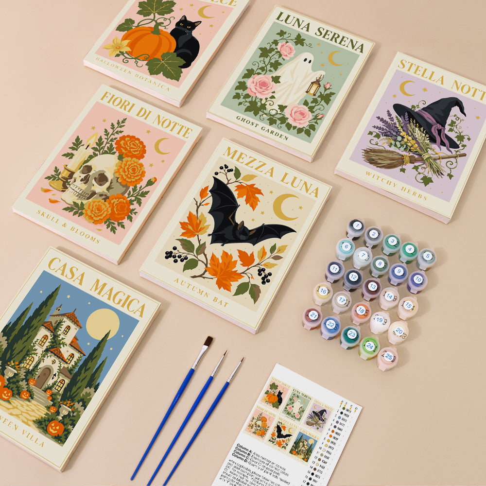 Vintage Botanical Halloween mini paint by numbers – image 1