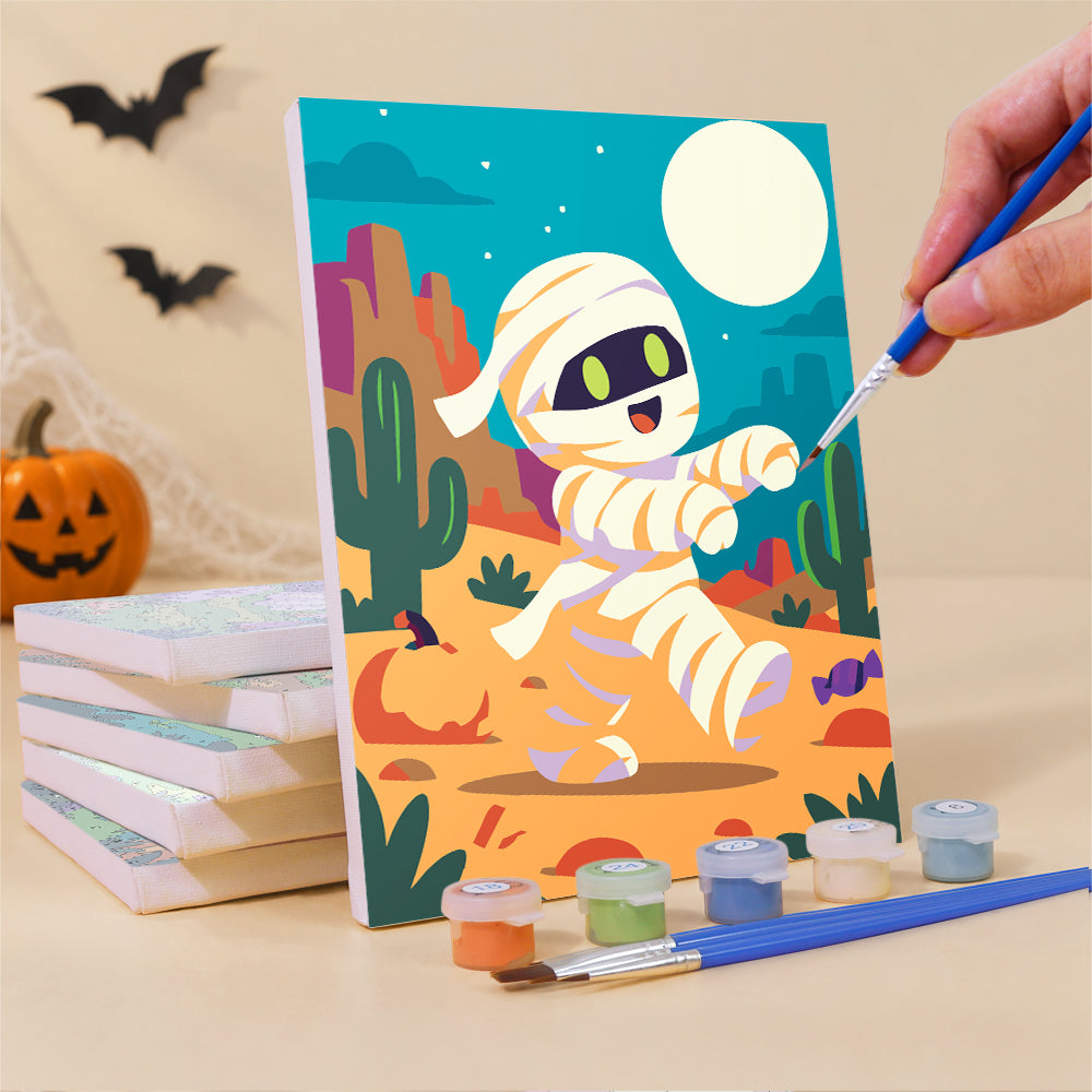 Lantern Skeleton and Desert Mummy mini paint by numbers – image 3