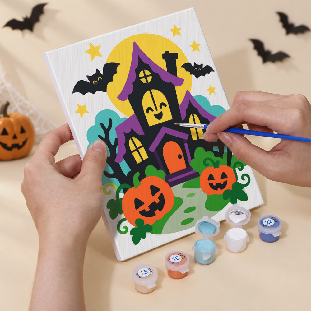Pink Ghost and Pumpkin Skeleton mini paint by numbers – image 5