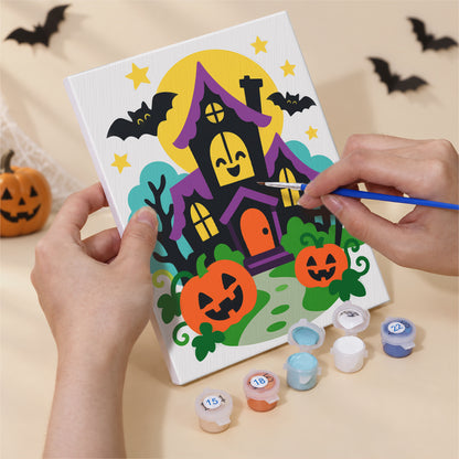 Pink Ghost and Pumpkin Skeleton mini paint by numbers – image 5