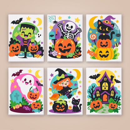 Pink Ghost and Pumpkin Skeleton mini paint by numbers – image 8