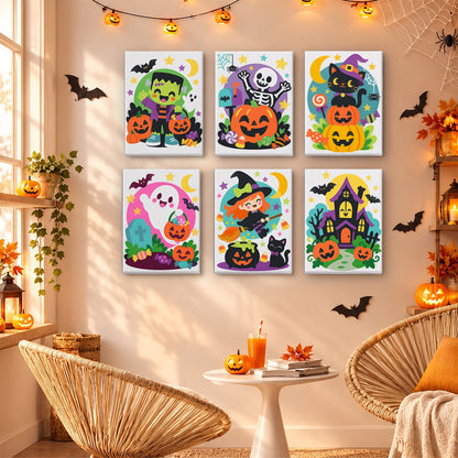 Pink Ghost and Pumpkin Skeleton mini paint by numbers – image 16