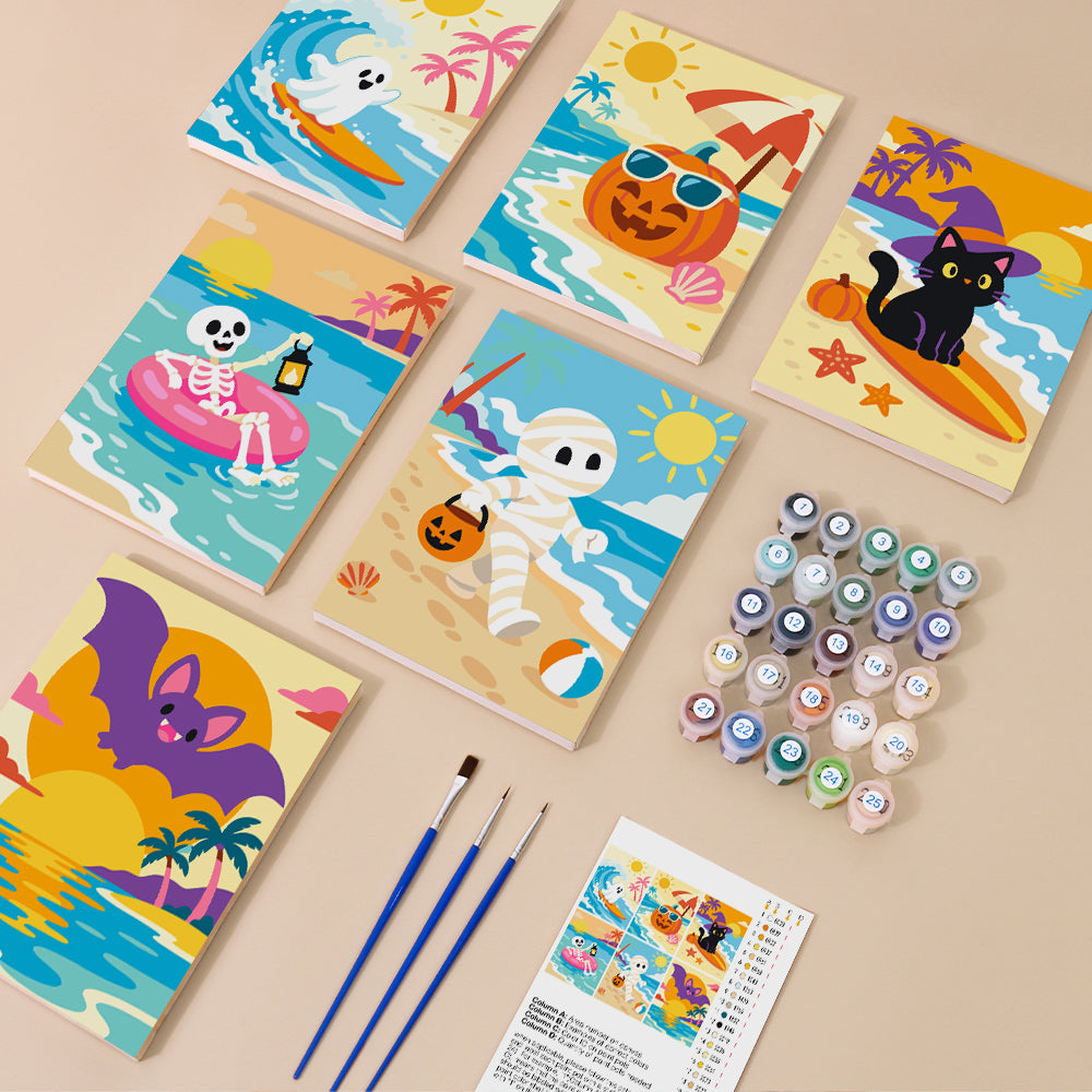 Halloween Beach Vacation mini paint by numbers – image 1