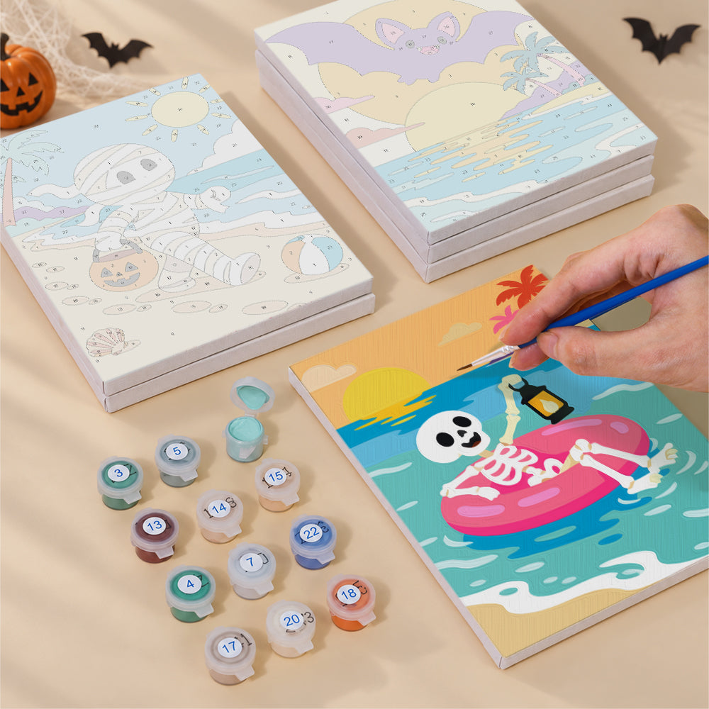 Halloween Beach Vacation mini paint by numbers – image 4
