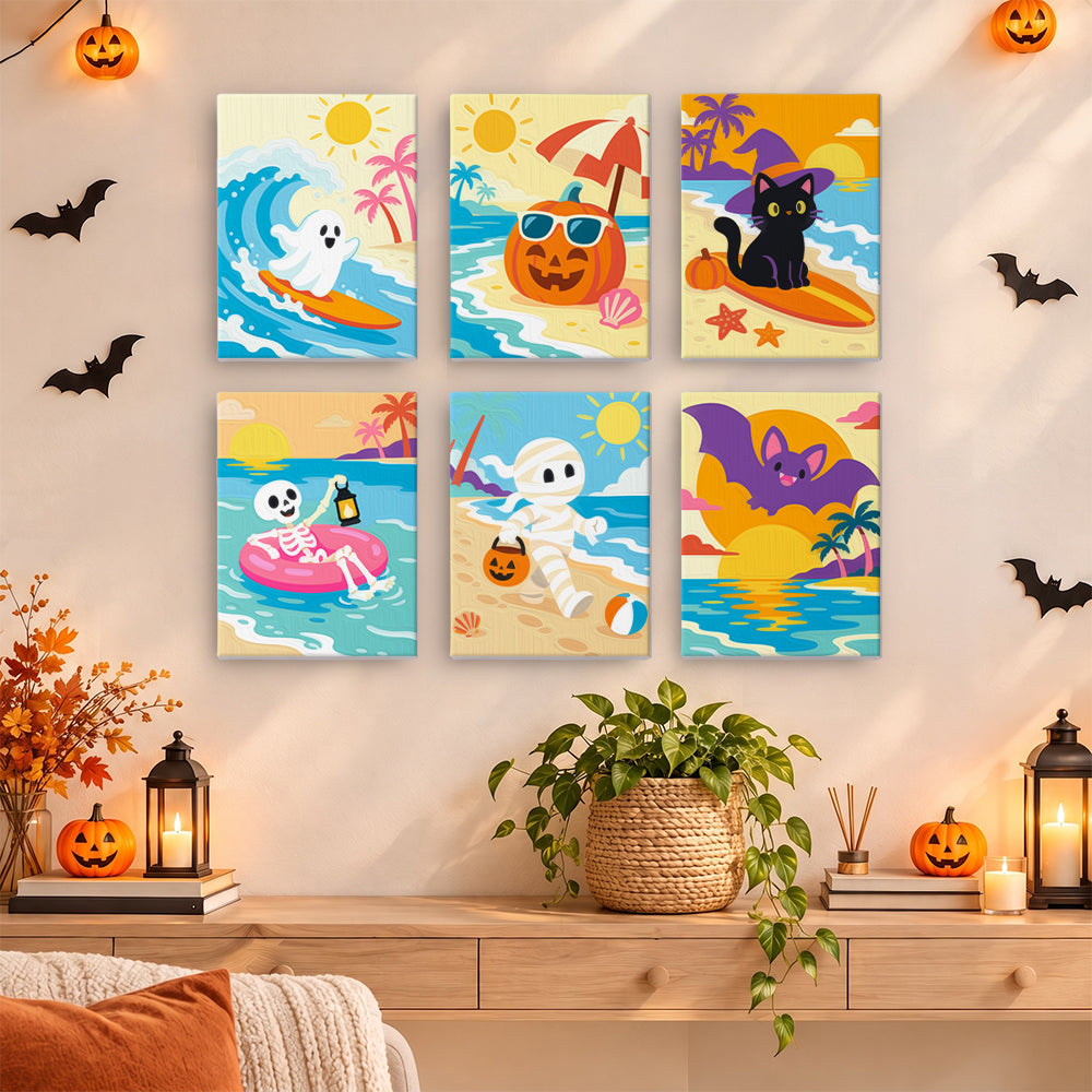 Halloween Beach Vacation mini paint by numbers – image 14
