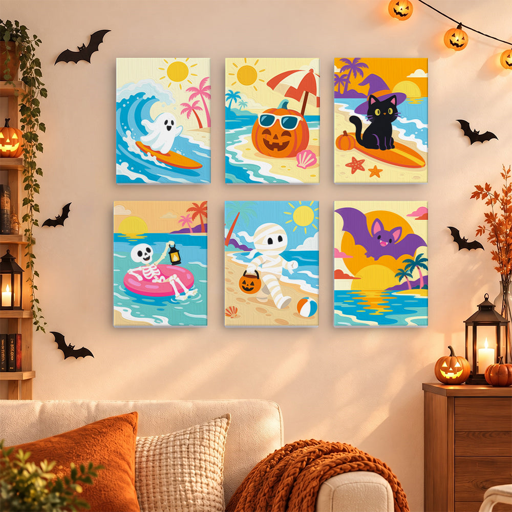 Halloween Beach Vacation mini paint by numbers – image 15