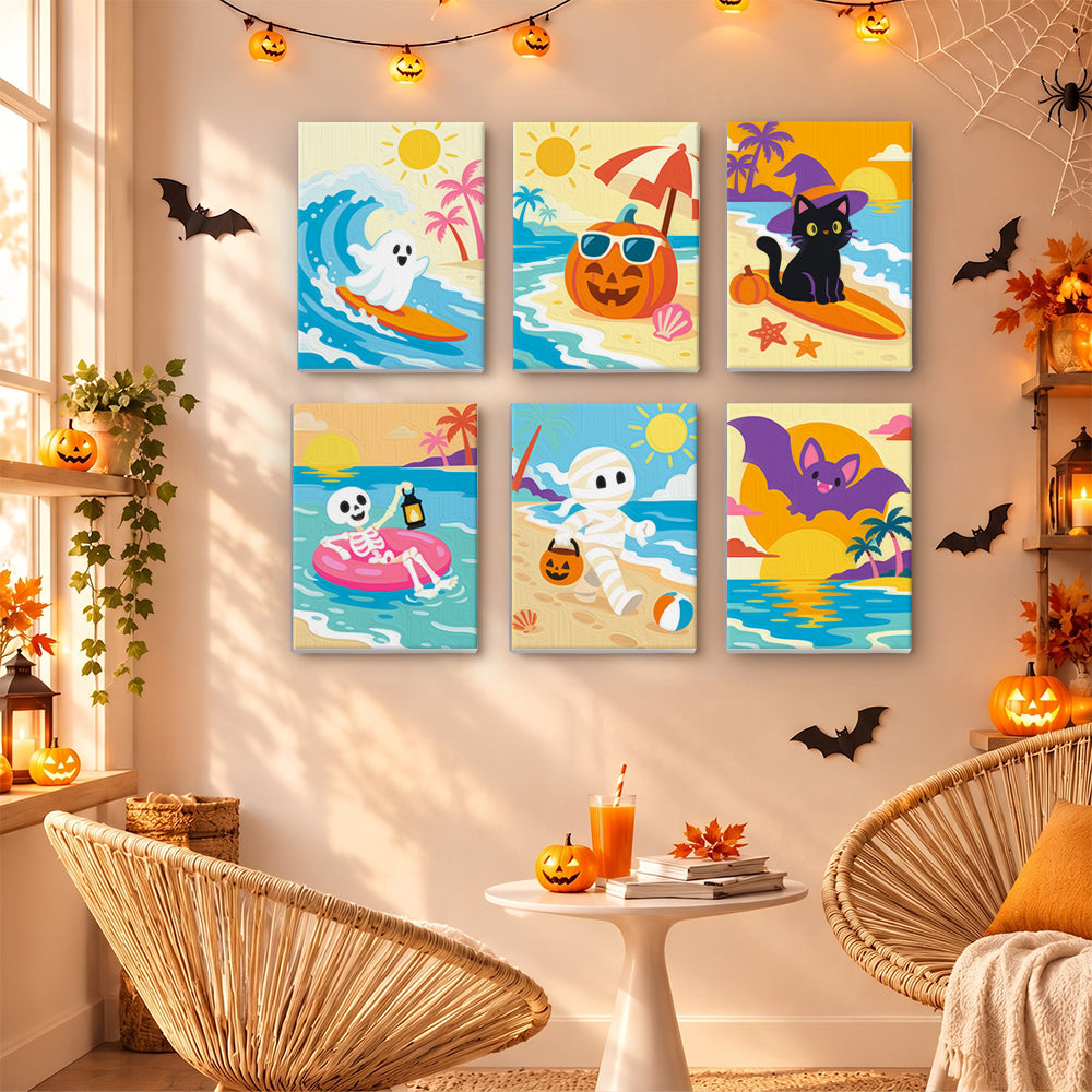 Halloween Beach Vacation mini paint by numbers – image 16