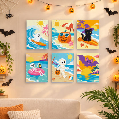 Halloween Beach Vacation mini paint by numbers – image 17