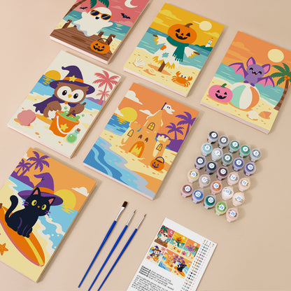 Pastel Halloween Beach mini paint by numbers – image 1