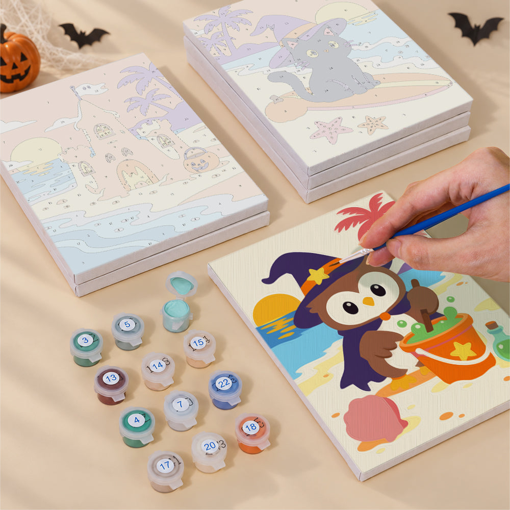 Pastel Halloween Beach mini paint by numbers – image 4
