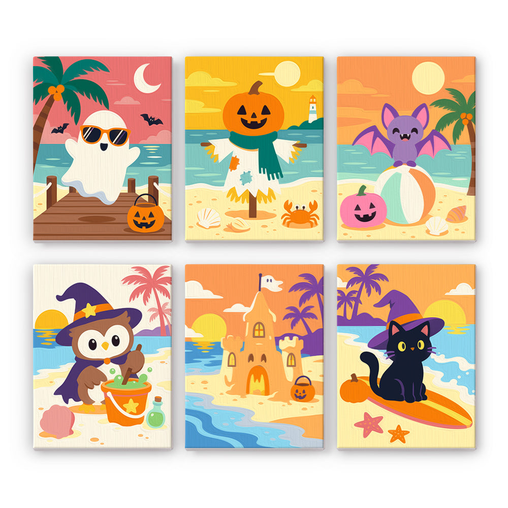 Pastel Halloween Beach mini paint by numbers – image 7