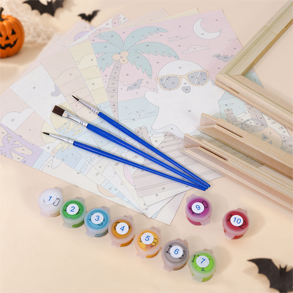 Pastel Halloween Beach mini paint by numbers – image 11