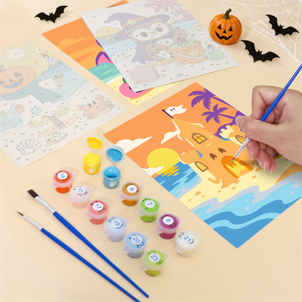 Pastel Halloween Beach mini paint by numbers – image 12