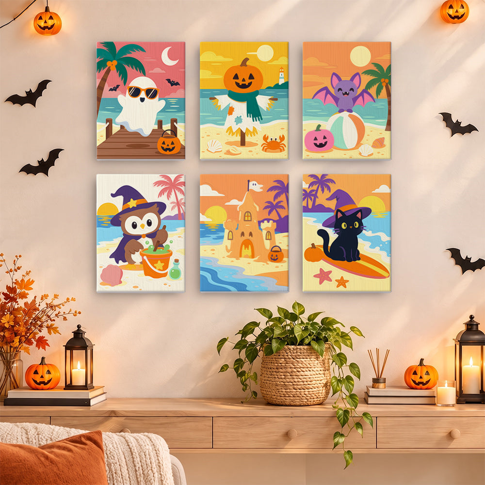 Pastel Halloween Beach mini paint by numbers – image 14