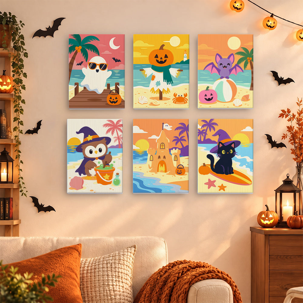 Pastel Halloween Beach mini paint by numbers – image 15