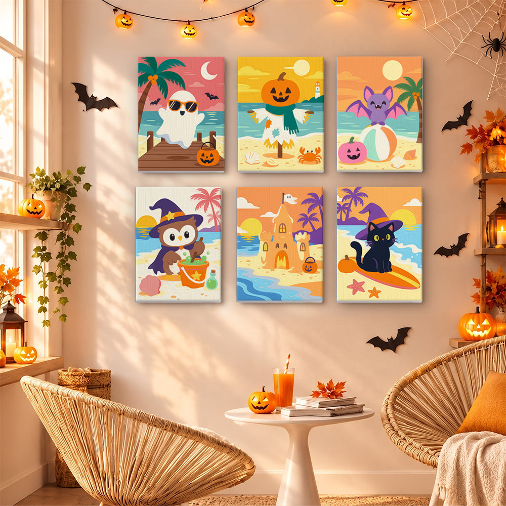 Pastel Halloween Beach mini paint by numbers – image 16