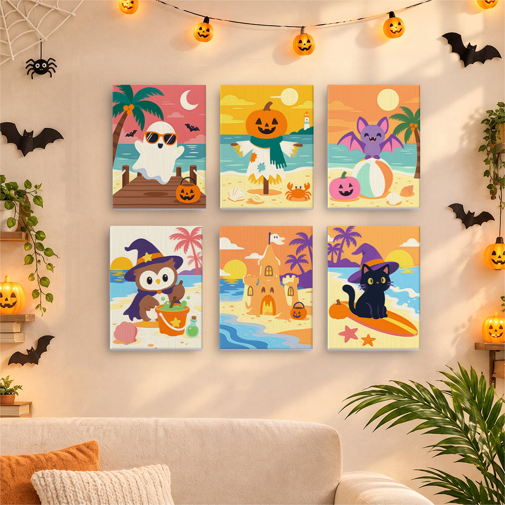 Pastel Halloween Beach mini paint by numbers – image 17