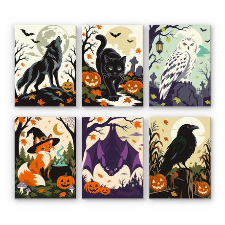 Autumn Halloween Animals mini paint by numbers – image 7